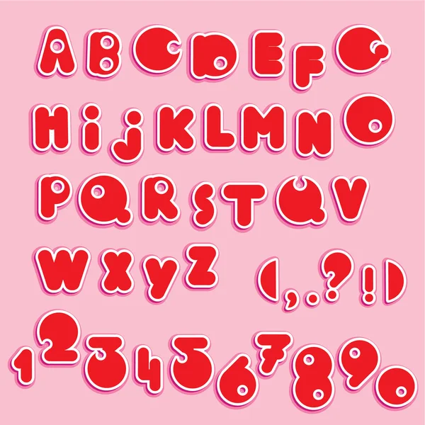 ABC - abeceda a číslice - funny kreslené — Stockový vektor