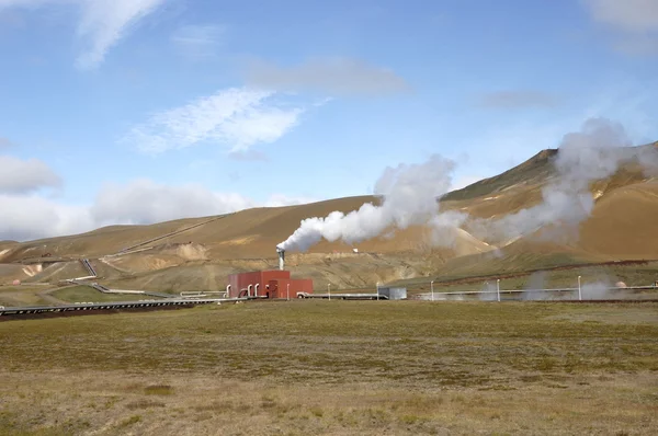 Krafla elektrárna, Island. — Stock fotografie