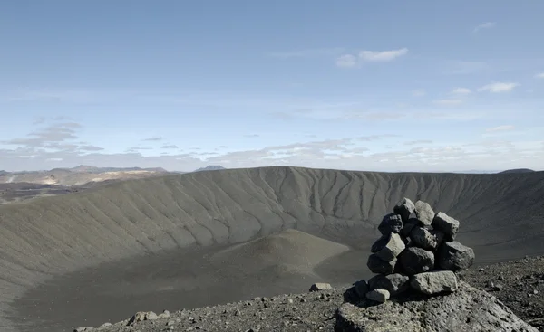 Krater hverfjall Vulkan, Island — Stockfoto