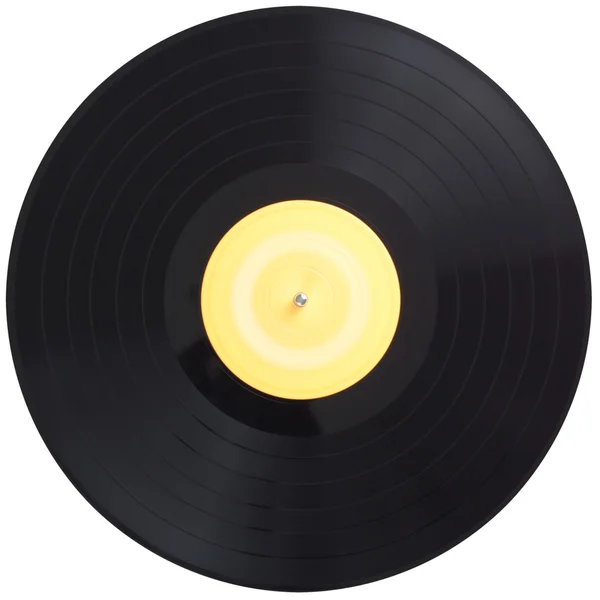 Vinyl record spinning isolerad på vit bakgrund — Stockfoto