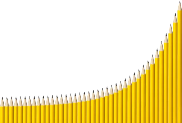 Exponential Graph of Pencils — Stock Photo, Image