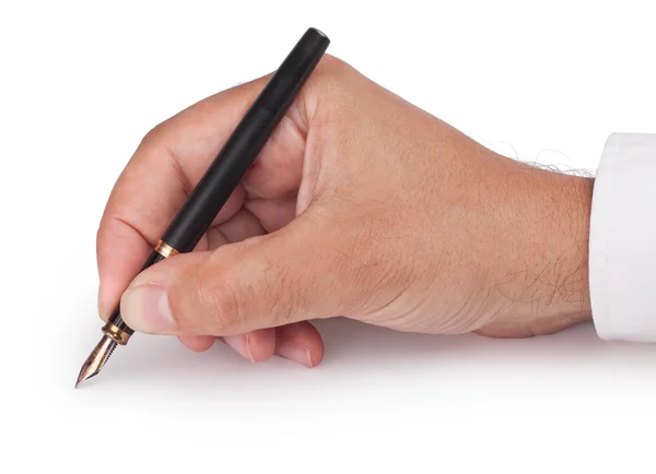 Fontän penna i hand Stockbild
