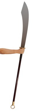 Guan Dao Chinese Pole Weapon in Hand clipart