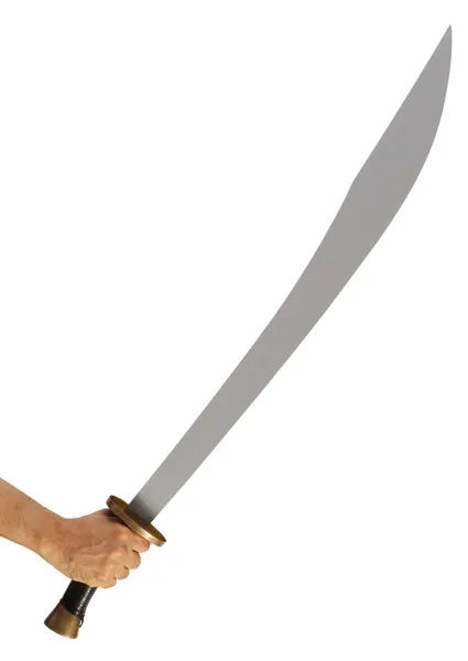 Chiński szeroki miecz w ręku — Zdjęcie stockowe