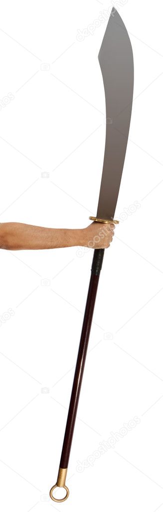 Guan Dao Chinese Pole Weapon in Hand