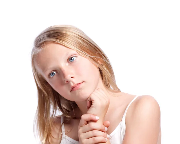 Young Girl Thinking or Looking — Stock Photo, Image