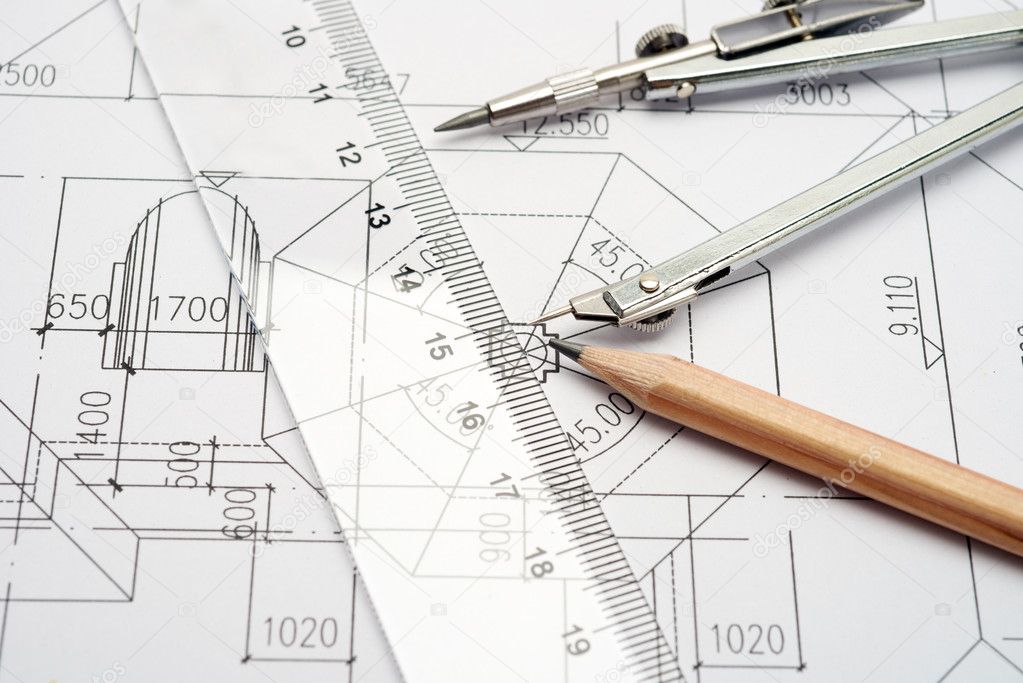 Engineering Design and Drawing tools — Stock Photo © tangducminh #11100599