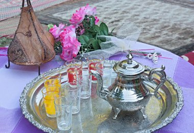 Moroccan tea set clipart