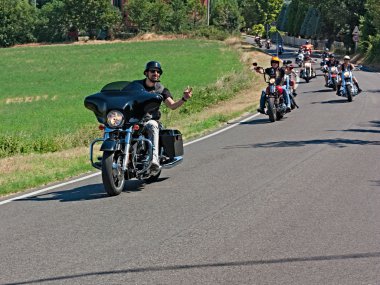 Bikers riding Harley Davidson clipart