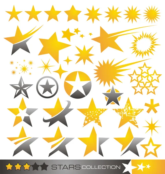 Stjärna symbol och logotyp samling Royaltyfria illustrationer