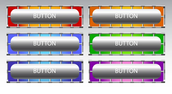 空白の金属ボタン — ストックベクタ