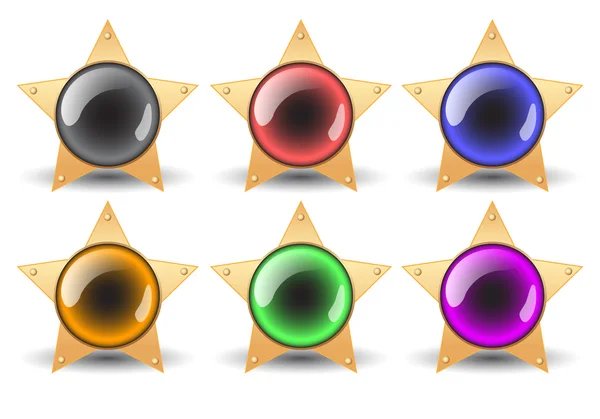 Buttons stars — Stock Vector