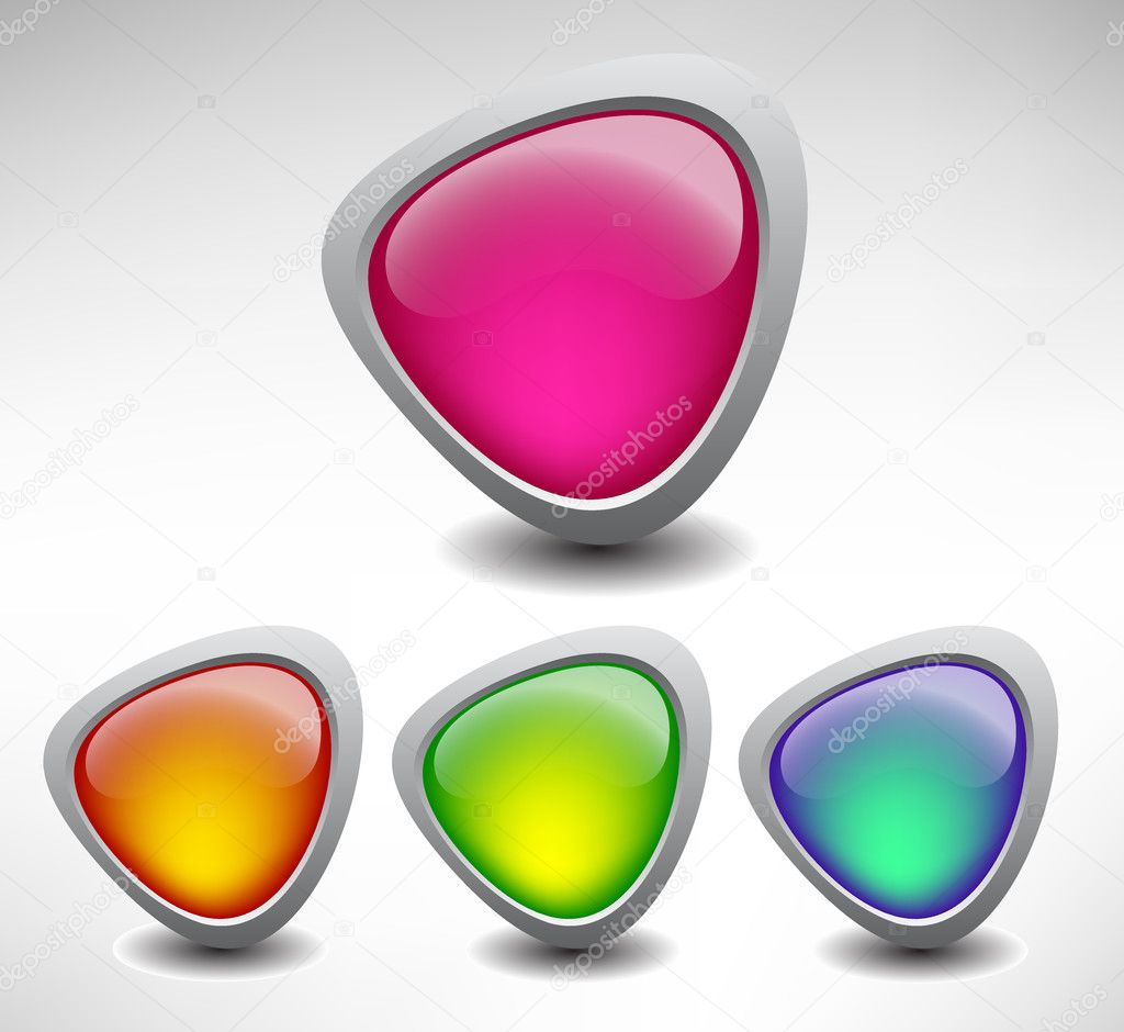 Glossy colorful abstract button. vector