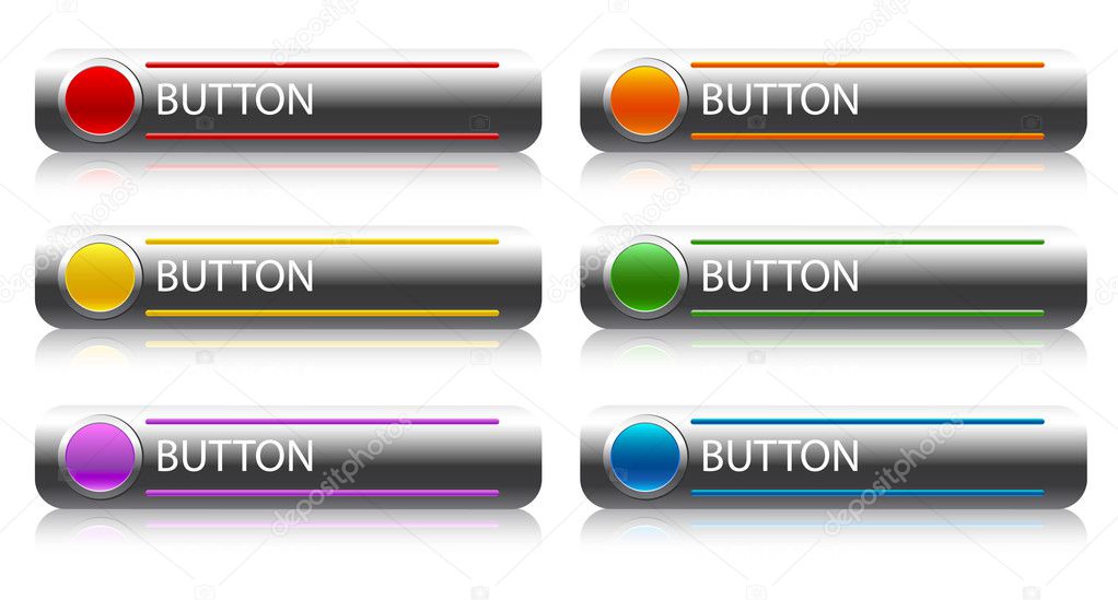 Blank black plastic buttons