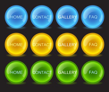 Buttons neon, vector clipart