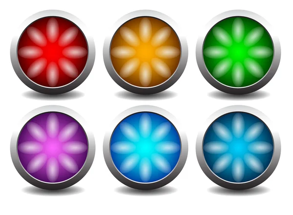 ライト付きのボタン — ストックベクタ