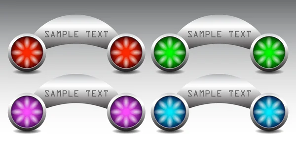 Original buttons with lights, vector — Stock Vector
