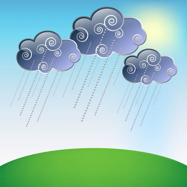 stock vector Cloud and rain
