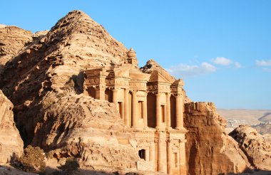 The monastery at Petra in Jordan clipart