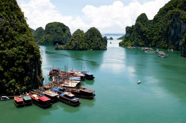 Tourist boats, Halong Bay, Vietnam clipart