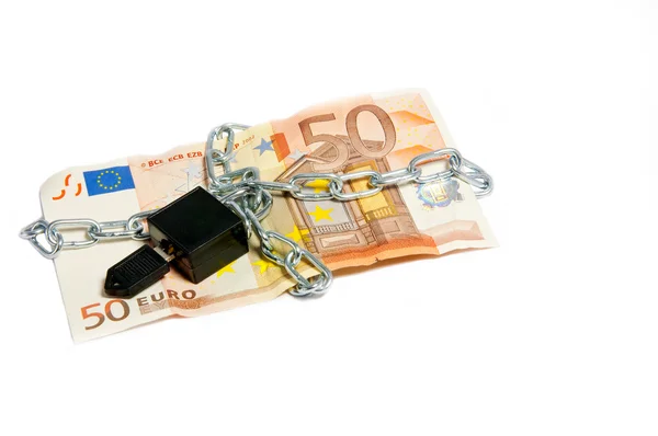Bezpieczeństwo pieniędzy euro — Zdjęcie stockowe