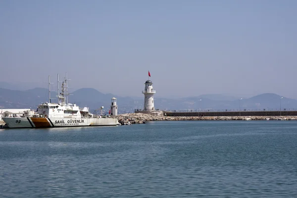 stock image Turkish coastguard in Alanya Harbour