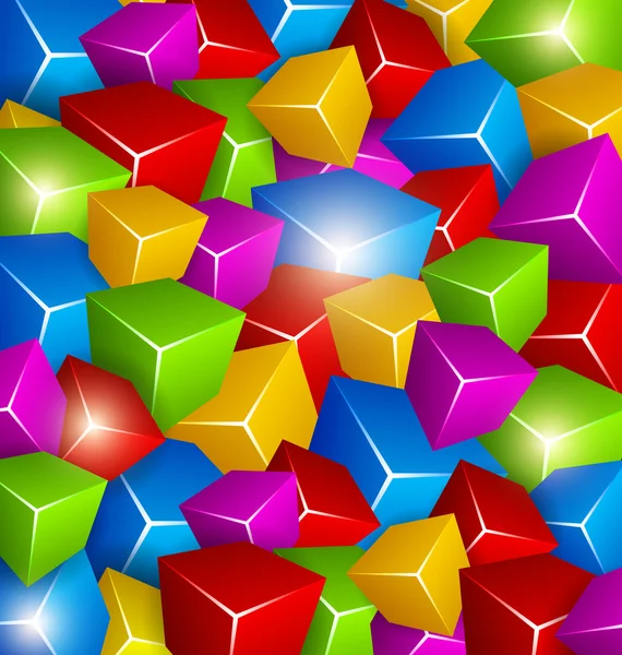 Fond cubes colorés — Image vectorielle