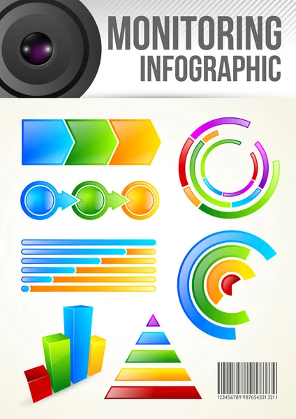 Monitoring Infographic Template — Stock Vector