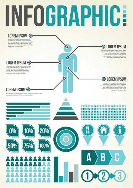 Közös Infographic sablon — Stock Vector