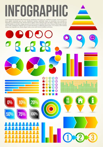 Modello infografico colorato — Vettoriale Stock