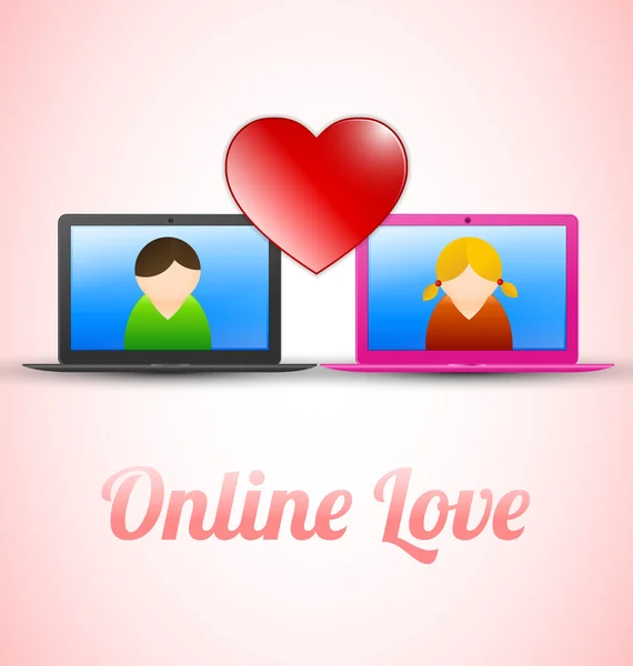 ऑनलाइन प्रेम संकल्पना — स्टॉक व्हेक्टर