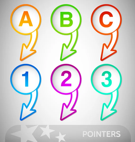 Info Pointers with numbers and Letters — Stock Vector