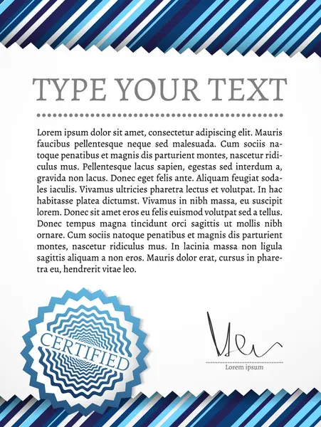 Вінтажний сертифікат з пробілом для вашого тексту — стокове фото