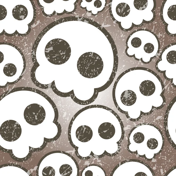 Nahtloser Totenkopf-Hintergrund mit schmutziger Textur — Stockfoto