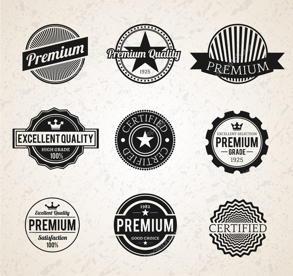 Set of Vintage Premium labels — Stock Photo © hollygraphic #11878751