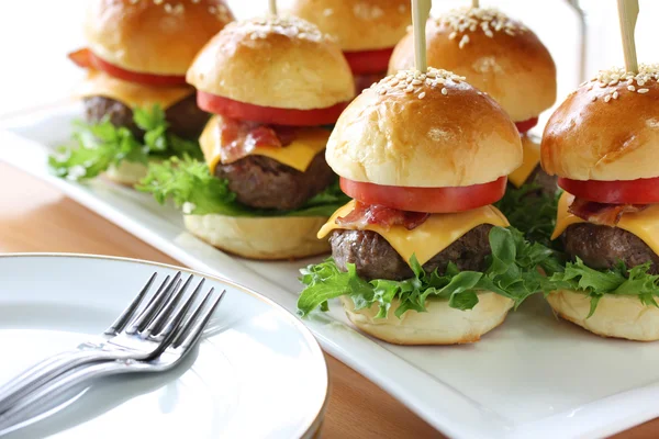Mini hamburgers — Stock Photo, Image