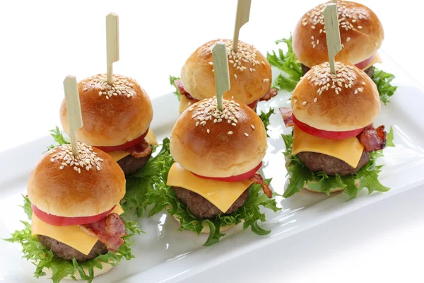 Mini burgers — Stock Photo, Image
