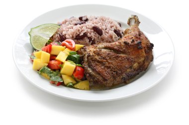 Jerk chicken plate clipart