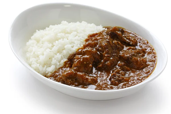 Curry de ternera sobre arroz — Foto de Stock