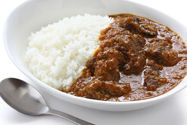 Nötkött curry på ris — Stockfoto