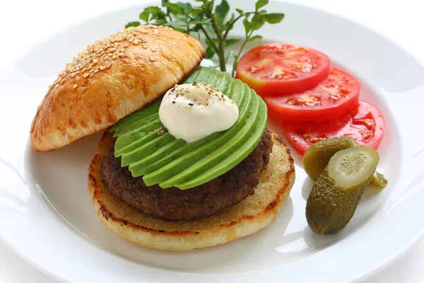 Avokado burger — Stok fotoğraf