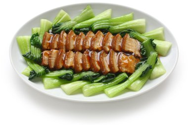 Sliced braised pork belly clipart