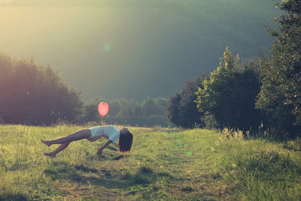 stock image Levitating Flying Girl In Nature