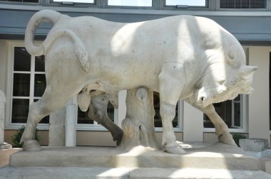 Kerameikos - Athens Greece - Bull of marble clipart