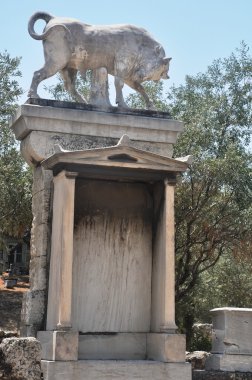 Kerameikos - Athens Greece - Bull of marble clipart