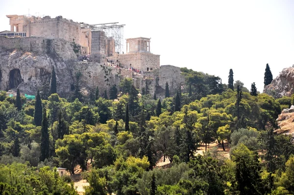 Starożytna agora - Ateny Grecja - widok na Akropol — Zdjęcie stockowe