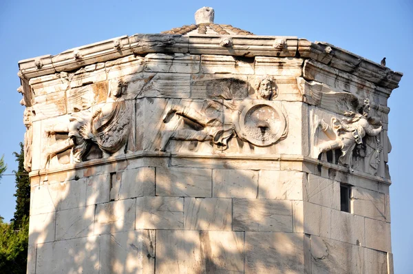 Roman Agora - Athens Greece - Horologion of Kyrgyz rhestos (Tower of the winds ) — стоковое фото