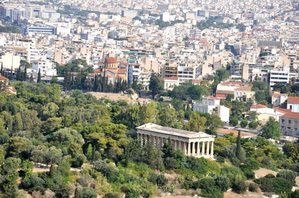 Ancient Agora - Athens Greece - View to Temple of Hephaistos