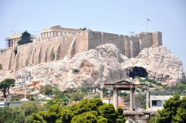 Вид на Афинские Акрополисы - Афины Греция — стоковое фото