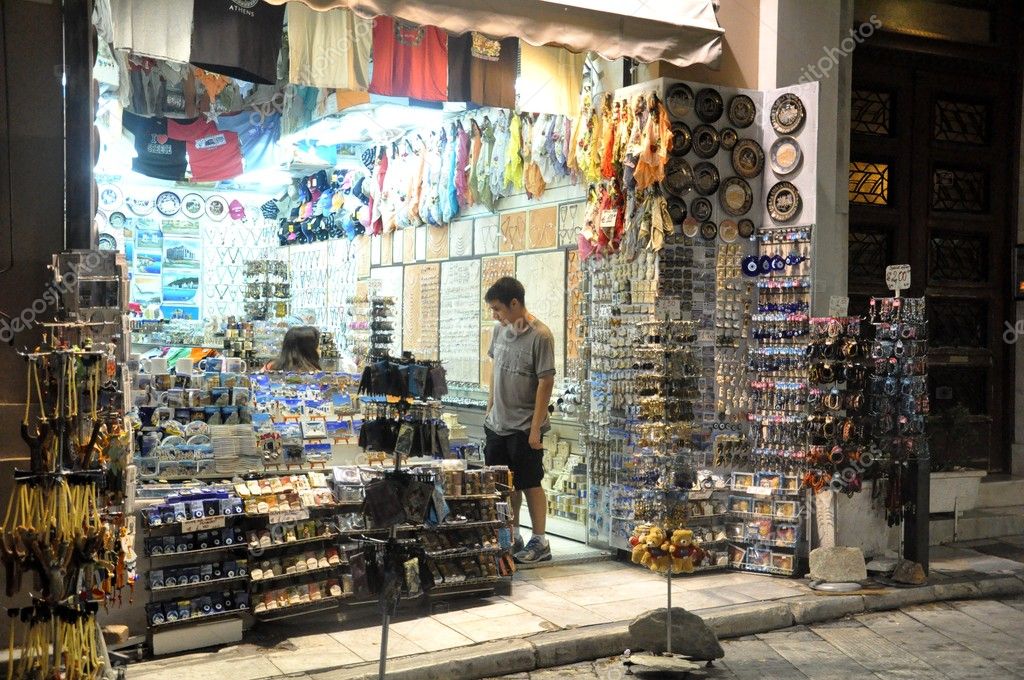 Souvenirs shop in Athens Greece — Stock Photo © juliane33 11914178